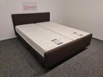 Boxspring bed 160x200 met matrassen. Leveren mogelijk, Bruin, Tweepersoons, Ophalen of Verzenden, Zo goed als nieuw