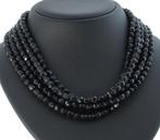 Gitten 5-strengs antieke ketting groot zilveren slot vintage, Sieraden, Tassen en Uiterlijk, Antieke sieraden, Ophalen of Verzenden