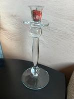 Glazen Kandelaar kristal, Overige materialen, 25 tot 50 cm, Wit, Ophalen of Verzenden