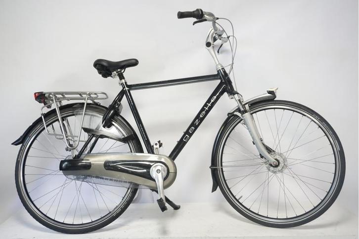Refurbished Gazelle Paris Plus Zwart 57cm - Herenfiets, Fietsen en Brommers, Fietsen | Heren | Herenfietsen, Zo goed als nieuw