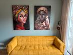 Prachtige doeken uit India 120x80 cm, Ophalen, Oorspronkelijke maker, Zo goed als nieuw, Schilderij