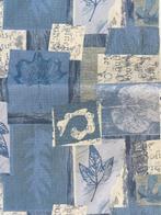 Gordijnstof blauw ca. 140 x 83 cm 100% katoen lap stof, Hobby en Vrije tijd, Stoffen en Lappen, Blauw, 120 cm of meer, Nieuw, Ophalen of Verzenden