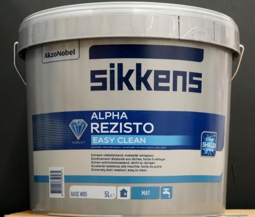Sikkens Alpha Rezisto easyclean 5 liter, Doe-het-zelf en Verbouw, Verf, Beits en Lak, Nieuw, Verf, Minder dan 5 liter, Wit, Ophalen of Verzenden