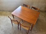 Vintage tafel in teak van Grete Jalk voor Glostrup, Huis en Inrichting, Tafels | Eettafels, Ophalen, Gebruikt, Deens design, Vintage design Mid Century Modern