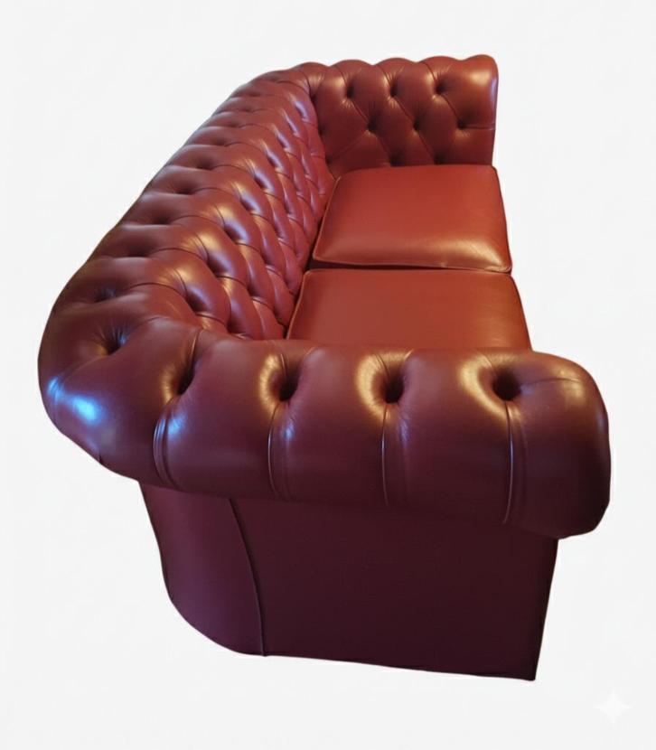 Chesterfield meubels, Huis en Inrichting, Banken | Bankstellen, Zo goed als nieuw, Rechte bank, Tweepersoons, 150 tot 200 cm, 75 tot 100 cm