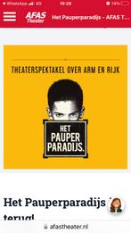 2 kaarten musical het pauperparadijs woe 30 juli, Tickets en Kaartjes, Twee personen, Juli