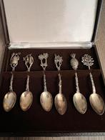 Zilveren theelepels 6x gehalte .835 zilver in cassette, Antiek en Kunst, Antiek | Bestek, Ophalen