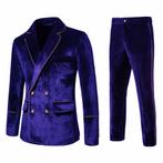 Heren blauw fluwelen kostuum pak blazer colbert pantalon, Kleding | Heren, Nieuw, Blauw, Verzenden