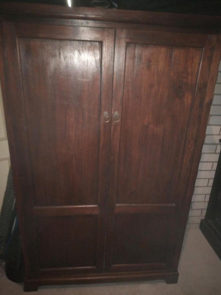 Computerkast van Indonesisch teakhout, Huis en Inrichting, Kasten | Computermeubels, Gebruikt, 120 tot 170 cm, 70 tot 120 cm, 40 tot 80 cm