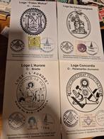 4 kaarten Filatelistische studiegroep de getande rand, Ophalen of Verzenden, Na 1940, Gestempeld