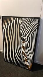 Canvas afbeelding Zebra in lijst 125x85 cm, Ophalen of Verzenden