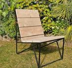 Lounge design tuinstoel mat zwart, Ophalen, Zo goed als nieuw, Metaal