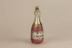 Kerstbal, champagnefles “Cheers”, Ophalen of Verzenden, Nieuw, Glas, Minder dan 50 cm