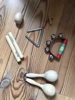 Houten Muziekinstrumenten Set + Triangel, Muziek en Instrumenten, Ophalen of Verzenden, Gebruikt