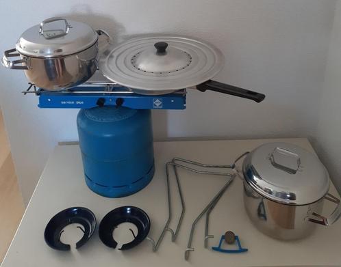 volle Campingaz R 907 Gasfles +  2 pits brander Service Plus, Caravans en Kamperen, Kampeeraccessoires, Gebruikt, Ophalen