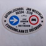 Oude sticker.  Autorijschool JAN WESTDIJK. Doesburg., Verzamelen, Ophalen of Verzenden, Zo goed als nieuw, Overige typen