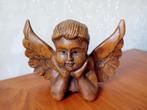 GROTE HOUSNIJWERK ENGELKOP ENGEL HOUT EIKEN SCULPTUUR, Antiek en Kunst, Kunst | Beelden en Houtsnijwerken, Ophalen of Verzenden