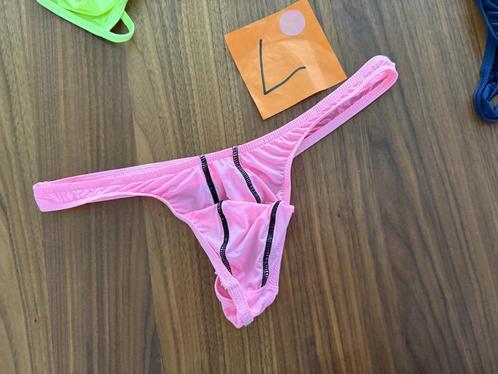 lycra string, roze, doorschijnend, maat L, Kleding | Heren, Ondergoed, Slip, Roze, Ophalen of Verzenden