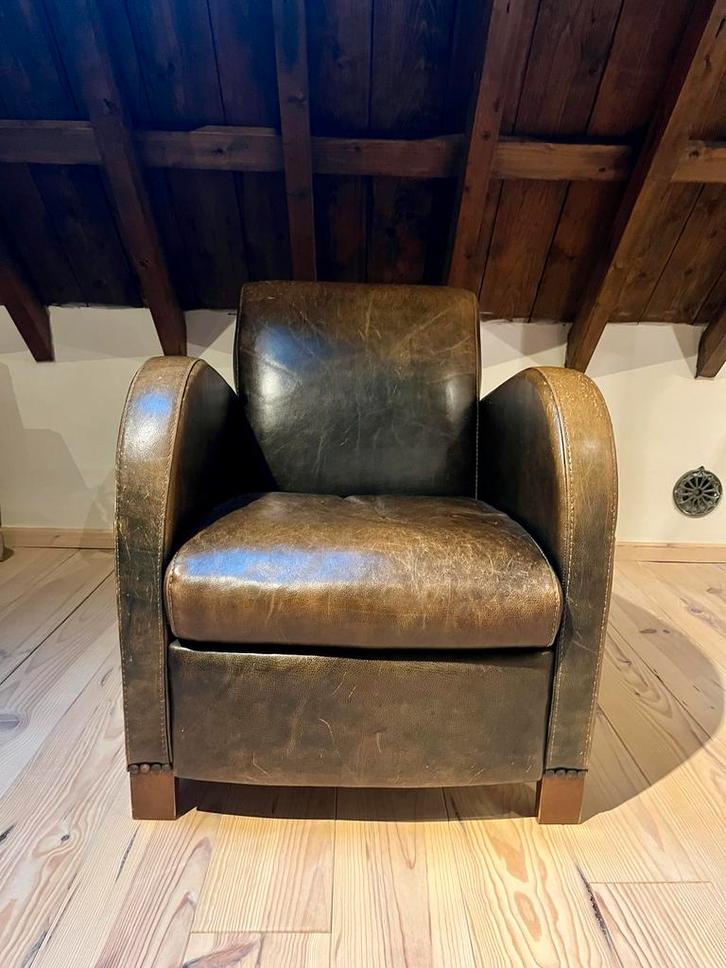 Baxter Italy Design Fauteuil - Stierenleer, Huis en Inrichting, Fauteuils, Gebruikt, Leer, 75 tot 100 cm, Ophalen