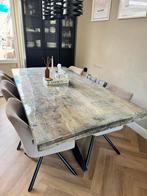 Mango Houten Eettafel, Huis en Inrichting, Tafels | Eettafels, Ophalen, Gebruikt, 100 tot 150 cm, Vijf personen of meer