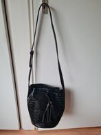 Zwarte Croco Schoudertas met Tassel, Sieraden, Tassen en Uiterlijk, Tassen | Damestassen, Ophalen of Verzenden, Zo goed als nieuw