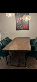 Dutchbone Class Eettafel met 6 Stoelen, Huis en Inrichting, Tafels | Eettafels, Ophalen, Gebruikt, 100 tot 150 cm, Eikenhout