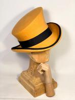 Gele victoriaanse hoge hoed heren dames steampunk top hat, Verzenden, Nieuw, Hoed