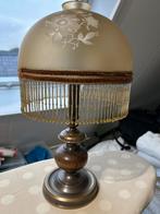 Vintage Tafellamp met Glazen Kap, Ophalen of Verzenden, Gebruikt, Glas, 100 tot 150 cm