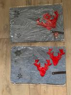Placemats vilt grijs (4 stuks) leuk voor de KERSTTAFEL, Diversen, Kerst, Ophalen of Verzenden, Nieuw