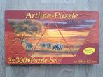 Artline-puzzle - avondzon in Afrika 3x300st compleet, Ophalen of Verzenden, 500 t/m 1500 stukjes, Zo goed als nieuw, Legpuzzel