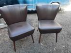 Vintage Cocktail stoeltjes, Huis en Inrichting, Stoelen, Ophalen, Zo goed als nieuw, Bruin, Twee