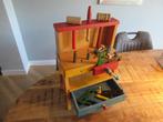 Vintage houten kinder speelgoed werkbank met onderdelen, Verzamelen, Speelgoed, Gebruikt, Ophalen of Verzenden