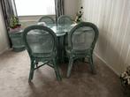 tuintafel set, Tuin en Terras, Tuinsets en Loungesets, Ophalen, 4 zitplaatsen, Gebruikt, Rotan