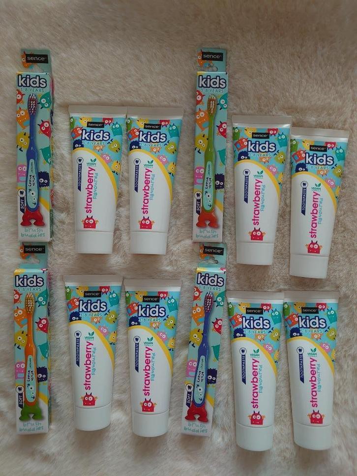 8x Sence kinder tandpasta + 4x Sence kids tandenborstel, Kinderen en Baby's, Overige Kinderen en Baby's, Nieuw, Ophalen of Verzenden