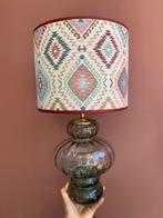 Handgemaakge kleurrijke vaas-lamp groen glas, Ophalen of Verzenden, Nieuw, Glas, Minder dan 50 cm