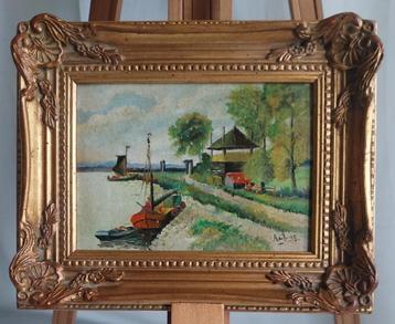A de Jonge (XXe) - Klein Hollands landschap - 1930 beschikbaar voor biedingen