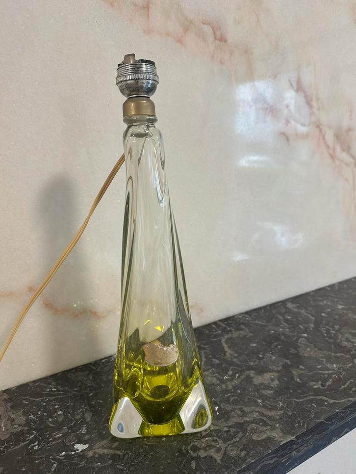 Val Saint Lambert Lamp - Groen/Geel, Huis en Inrichting, Lampen | Vloerlampen, Gebruikt, Minder dan 100 cm, Glas, Ophalen of Verzenden