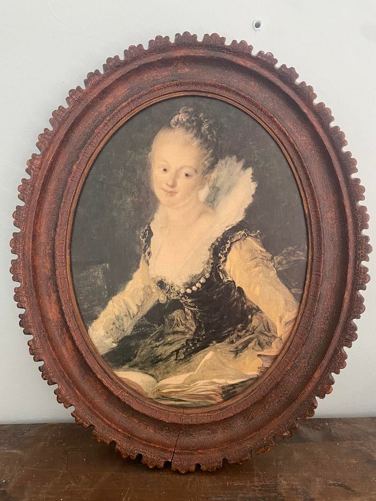 Oude print in omlijsting, Ophalen