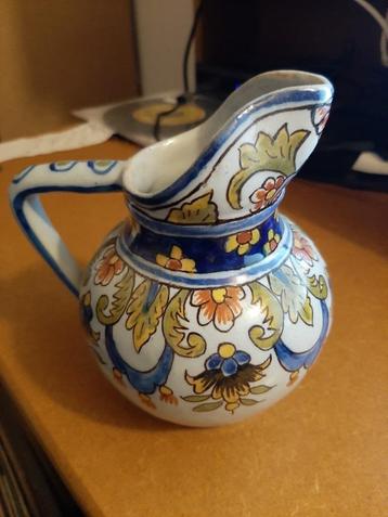 Aardewerk pot-Mooi beschilderd   afhalen of verzenden beschikbaar voor biedingen