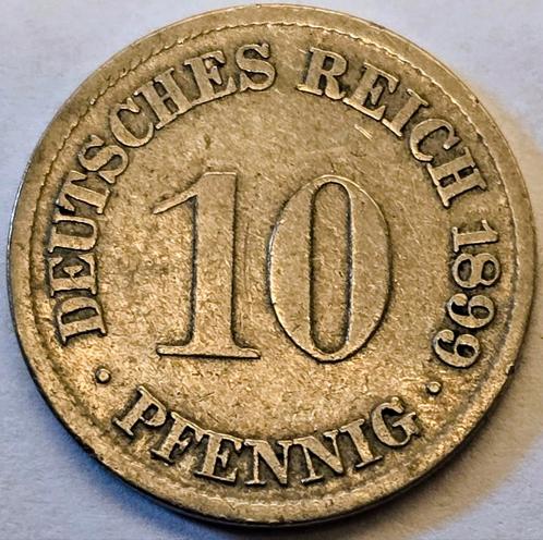 Duitse 10 Pfennig 1899 F F - Zeldzame Munt, Postzegels en Munten, Munten | Nederland, Losse munt, 10 cent, Ophalen of Verzenden