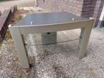 Glazen tv tafel, Ophalen, Zo goed als nieuw, Rechthoekig, Minder dan 50 cm