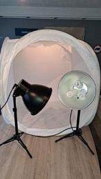 Fotografie studio tent + (2x) lamp, Ophalen, Zo goed als nieuw, Complete fotostudio