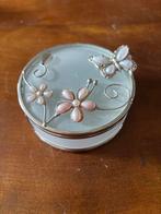 Vintage sieradendoosje vlinder. Onderzijde glas. Doorsnede 8, Antiek en Kunst, Curiosa en Brocante, Ophalen