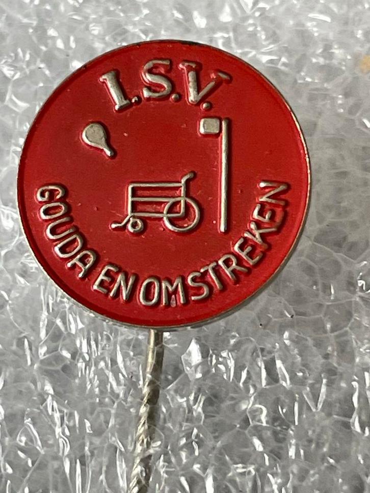 Vintage LSV Gouda en Omstreken Speldje, Verzamelen, Speldjes, Pins en Buttons, Gebruikt, Speldje of Pin, Sport, Ophalen of Verzenden