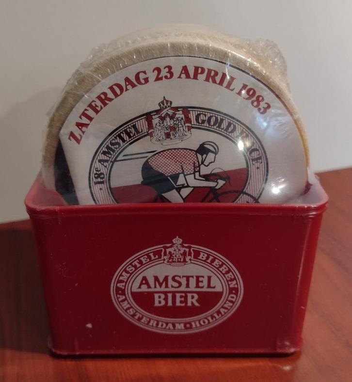 Amstel Goldrace 1983 Viltjes (14 stuks) in Kratje. (A), Verzamelen, Biermerken, Nieuw, Viltje(s), Amstel, Ophalen of Verzenden