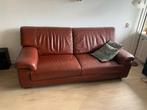 Leren bank, Ophalen, Driepersoons, Zo goed als nieuw, Rechte bank