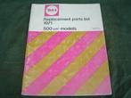 BSA 500cc 1971 motorcycle parts list B50T B50SS B50MX Victor, Motoren, Ophalen of Verzenden, Overige merken