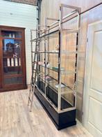 Boekenkast zilver chroom met ladder / trap -Room divider, Huis en Inrichting, Kasten | Boekenkasten, Ophalen, 200 cm of meer, Info@chesterfieldjunkie.nl