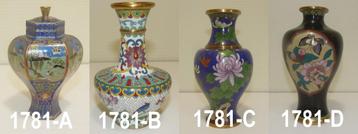 Cloisonné vaasjes 4x [1781] beschikbaar voor biedingen