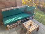 Palletbank met kussens, Tuin en Terras, Ophalen, Zo goed als nieuw, Hout
